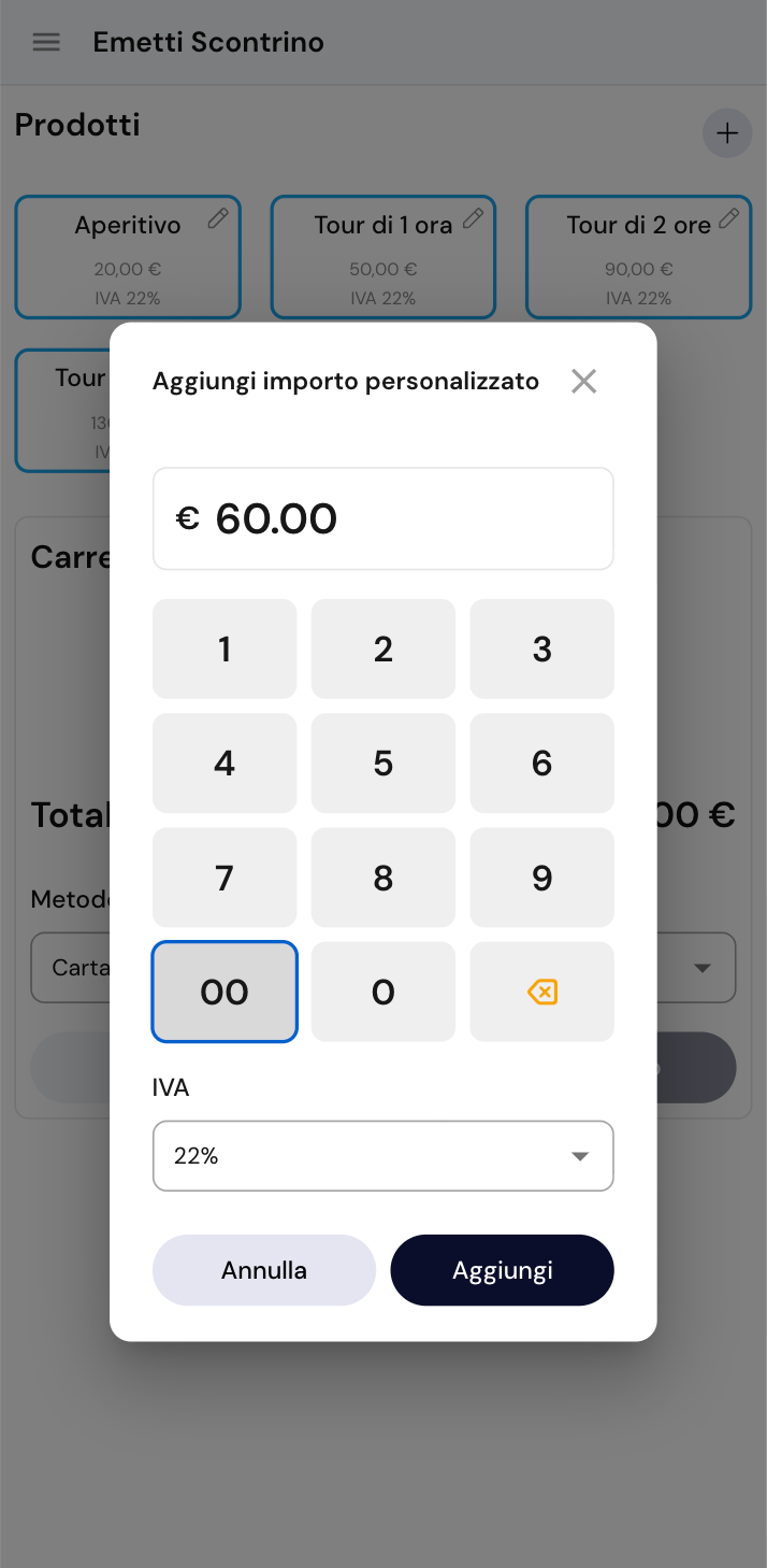 Emetti scontrini per qualsiasi cosa
