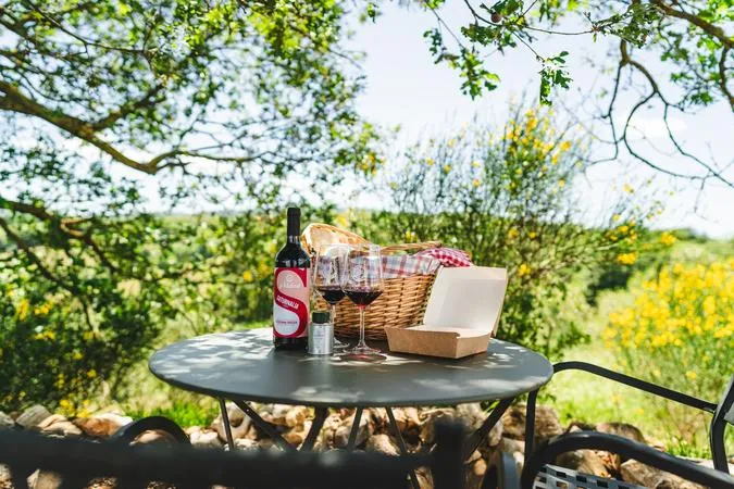 Picnic with local products among the hills of Maremma in Saturnia