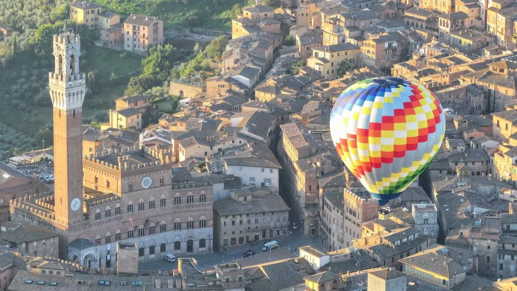 Hot air balloon ride over Siena