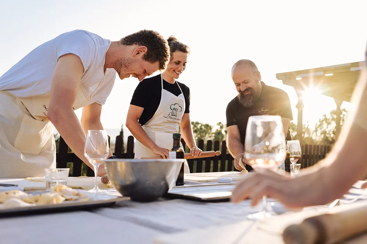 Fresh pasta course in Volterra
