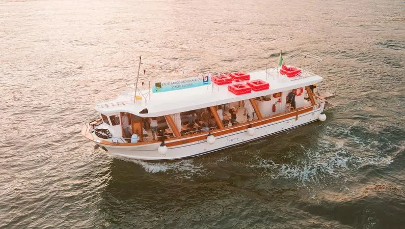 Boat trip to the sunken city of Baia in the Gulf of Naples