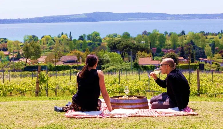 Picnic in vigna con vista sul Lago di Bracciano