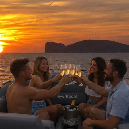Giro in gommone da Alghero con aperitivo al tramonto