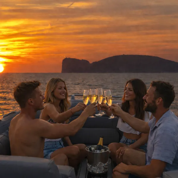 Giro in gommone da Alghero con aperitivo al tramonto