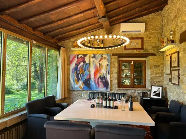 Degustazione verticale vini, olio e grappa con visita alla Tenuta degli Dei nel Chianti