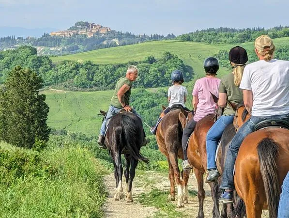 Passeggiata a cavallo tra le Crete Senesi vicino Montalcino