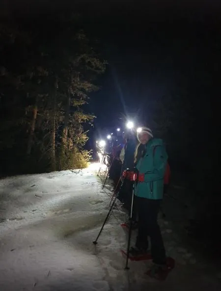 Snowshoeing hike to Champoluc