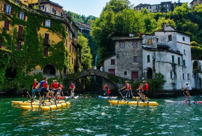 Group waterbike tour of Lake Como from Laglio