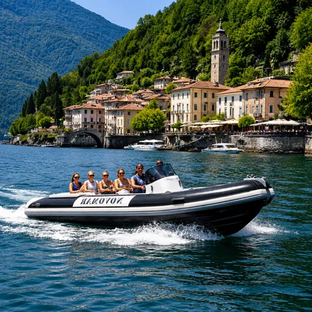 Giro in gommone condiviso sul Lago di Como con skipper