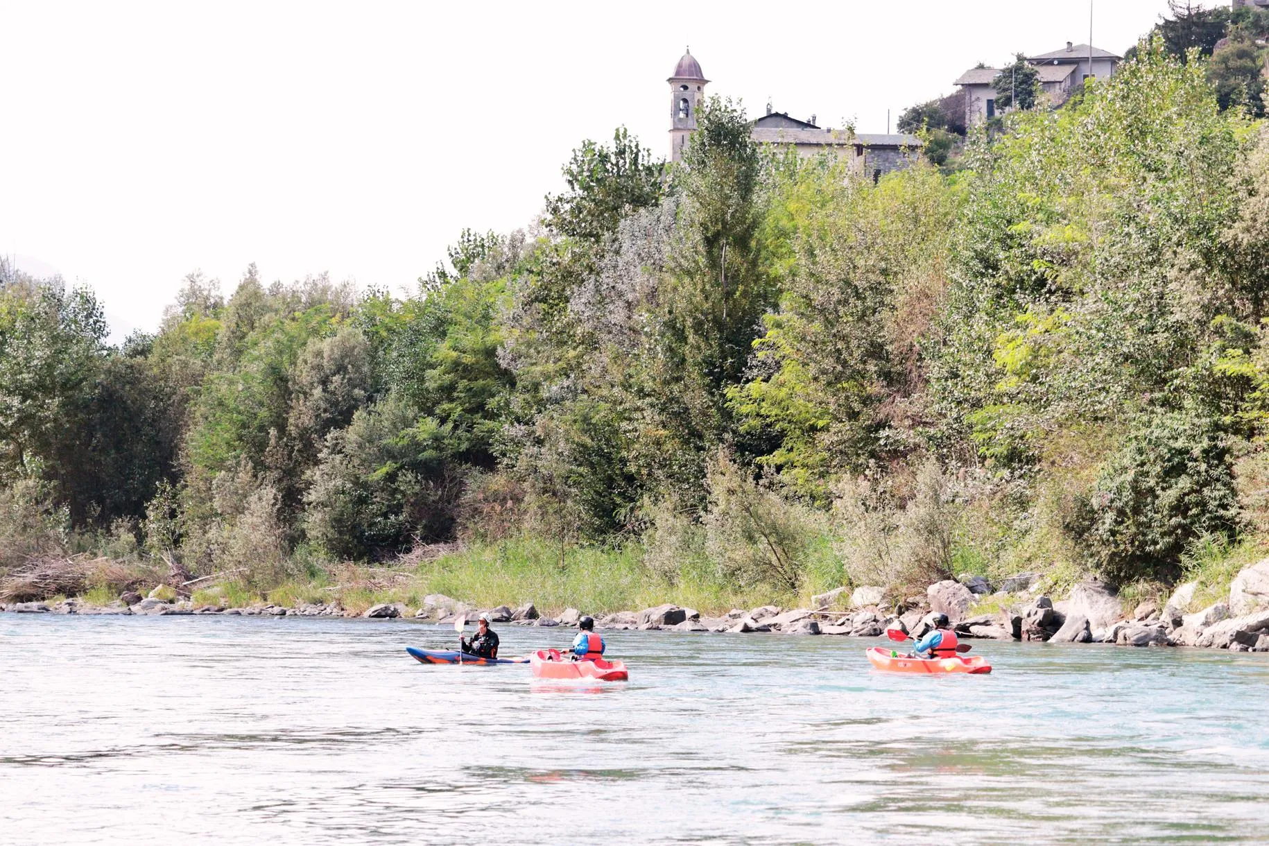 Kayak tour on the Adda River in the Valtellina Valley