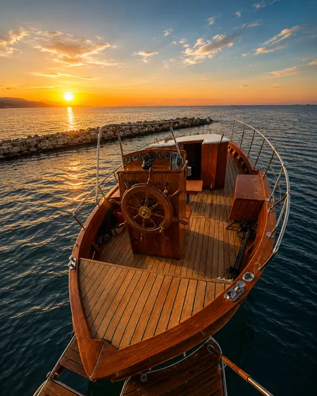 Tour in gozzo al tramonto con skipper e aperitivo a bordo da Gallipoli