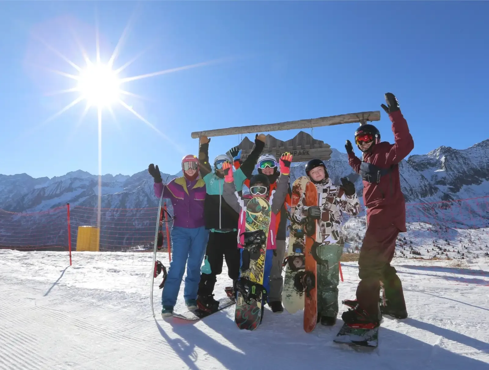 Corso collettivo di snowboard per bambini al Passo del Tonale